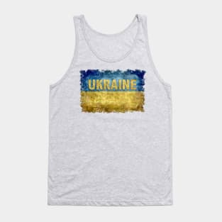 Ukrainian flag of the Ukraine with text Tank Top